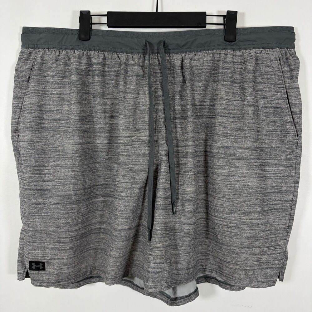 Under Armour Lined Athletic Shorts Mens Size 3XL Gray 42x7 Heathered Pockets